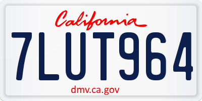 CA license plate 7LUT964