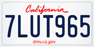 CA license plate 7LUT965