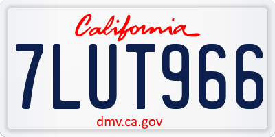 CA license plate 7LUT966
