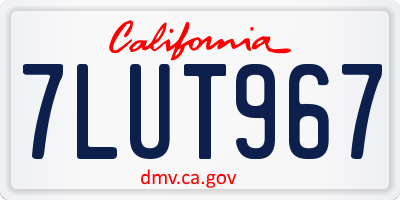 CA license plate 7LUT967