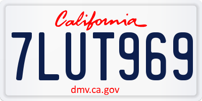 CA license plate 7LUT969
