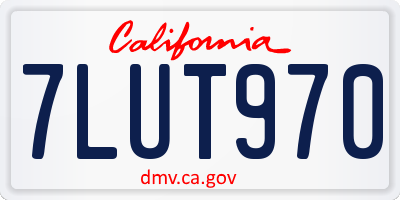 CA license plate 7LUT970