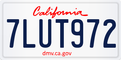 CA license plate 7LUT972