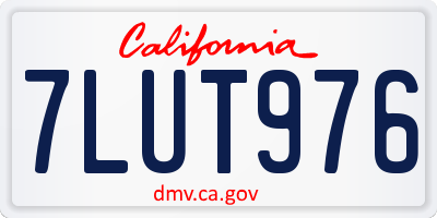 CA license plate 7LUT976