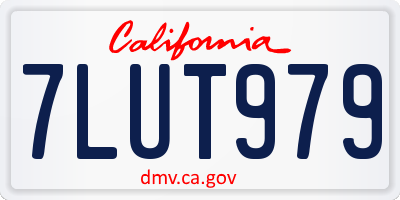 CA license plate 7LUT979