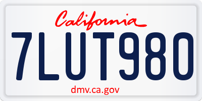CA license plate 7LUT980