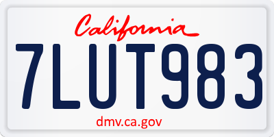CA license plate 7LUT983