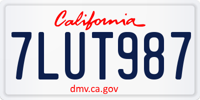 CA license plate 7LUT987