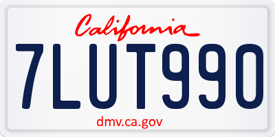 CA license plate 7LUT990