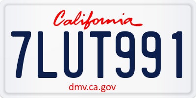 CA license plate 7LUT991