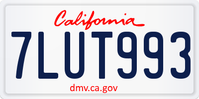 CA license plate 7LUT993