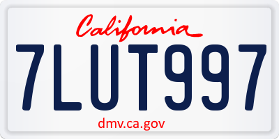 CA license plate 7LUT997