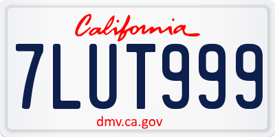 CA license plate 7LUT999