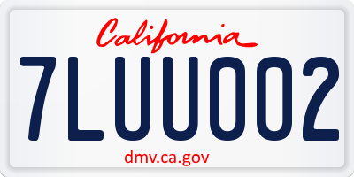 CA license plate 7LUU002