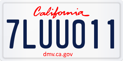 CA license plate 7LUU011