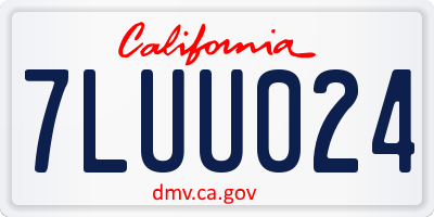 CA license plate 7LUU024