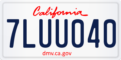 CA license plate 7LUU040