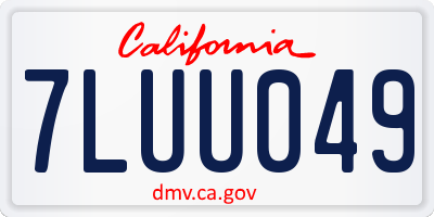 CA license plate 7LUU049