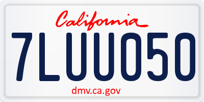 CA license plate 7LUU050