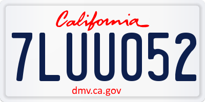 CA license plate 7LUU052