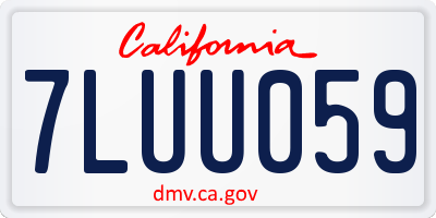 CA license plate 7LUU059