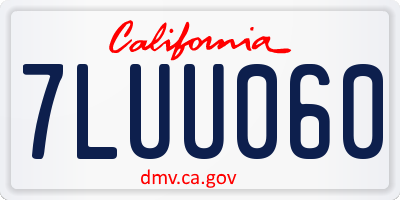 CA license plate 7LUU060
