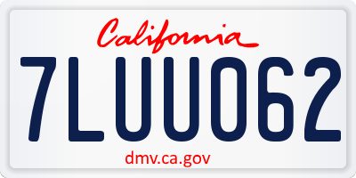 CA license plate 7LUU062