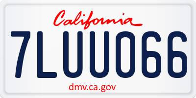 CA license plate 7LUU066