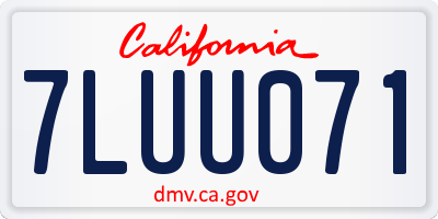 CA license plate 7LUU071