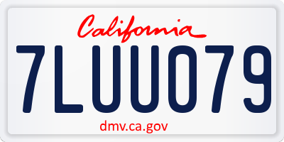 CA license plate 7LUU079