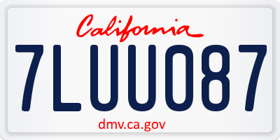 CA license plate 7LUU087