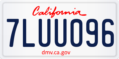 CA license plate 7LUU096