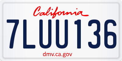 CA license plate 7LUU136