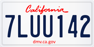 CA license plate 7LUU142