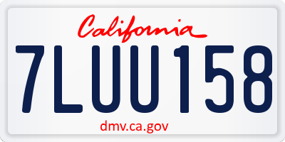CA license plate 7LUU158