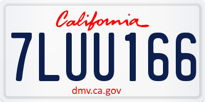 CA license plate 7LUU166