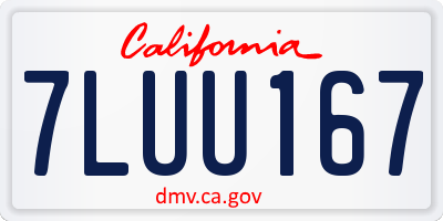 CA license plate 7LUU167
