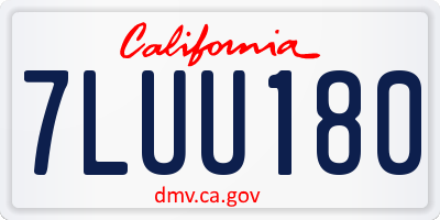 CA license plate 7LUU180