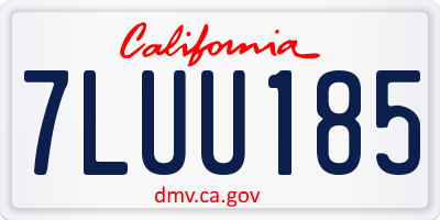 CA license plate 7LUU185