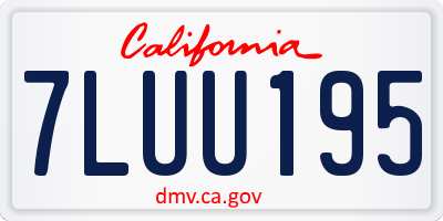 CA license plate 7LUU195