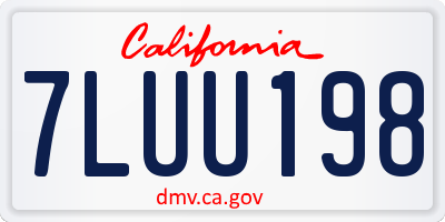 CA license plate 7LUU198