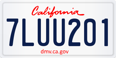 CA license plate 7LUU201