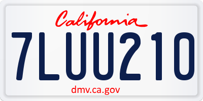 CA license plate 7LUU210