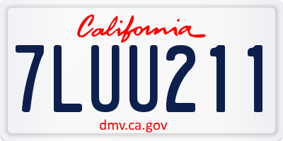 CA license plate 7LUU211