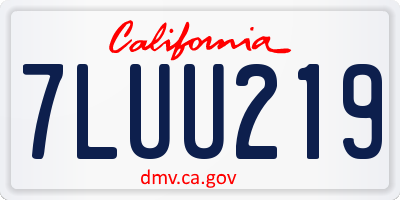 CA license plate 7LUU219