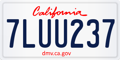 CA license plate 7LUU237