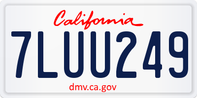CA license plate 7LUU249