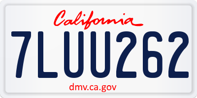 CA license plate 7LUU262