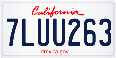 CA license plate 7LUU263