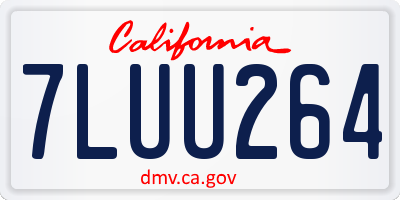 CA license plate 7LUU264